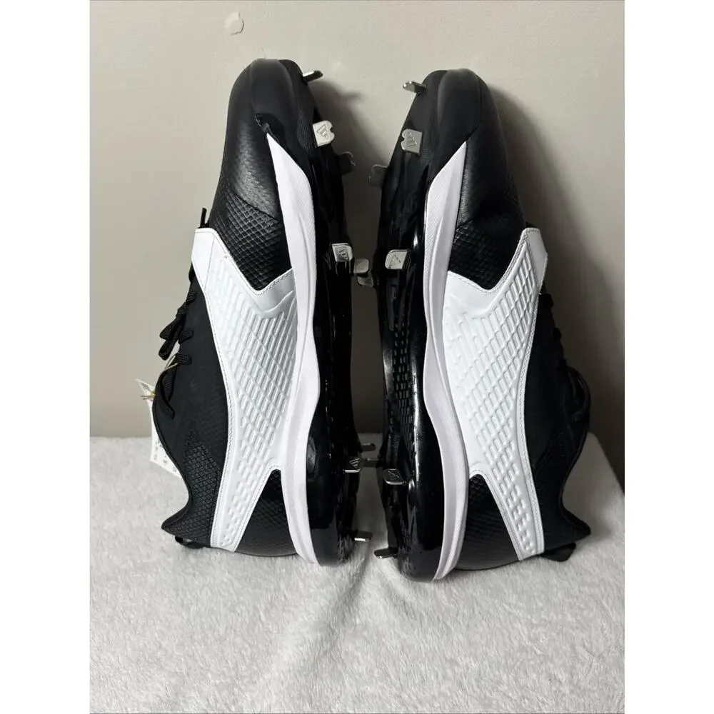 adidas Icon 8 baseball cleats men’s size 17 black silver white NWT metal spikes
